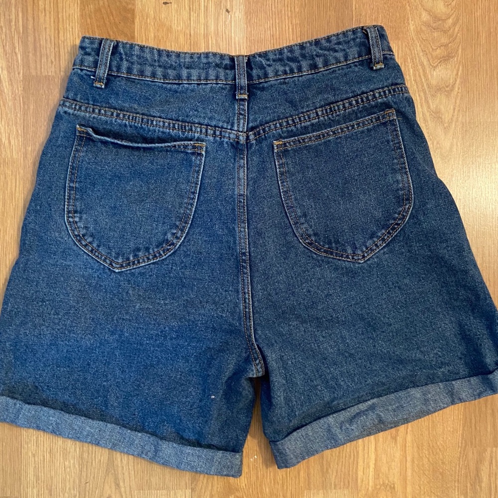 High-waist denim shorts